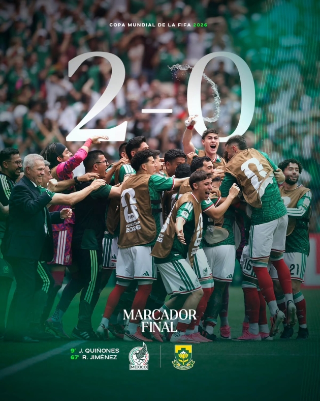 México Gana 2-0,  derrota a Sudáfrica en la Inauguración de la Copa FIFA 2026 