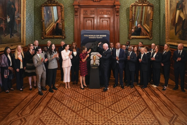 Claudia Sheinbaum Pardo recibe a la FIFA en Palacio Nacional  